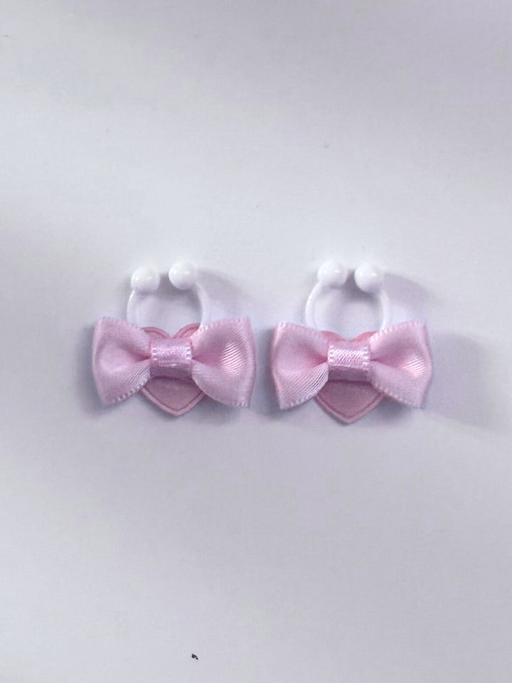 back view of pink sweetheart nipple clamps