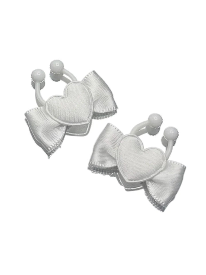 heart white bow nipple clamps 