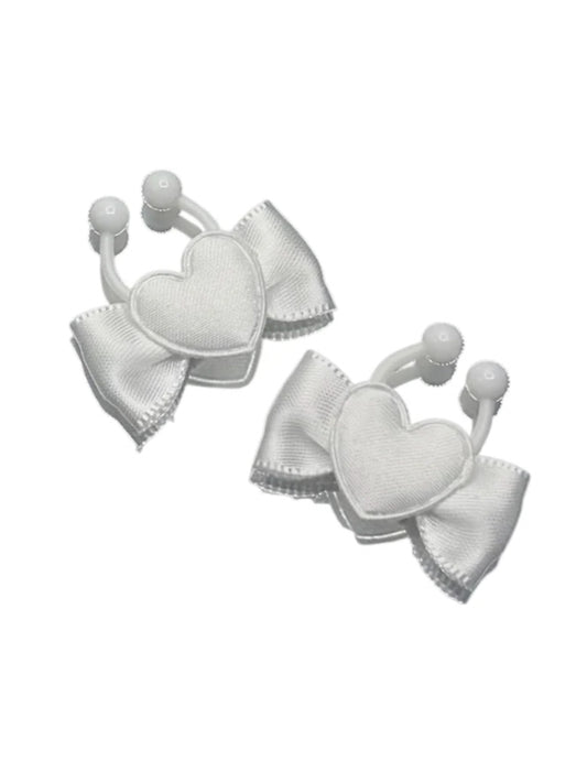 heart white bow nipple clamps 