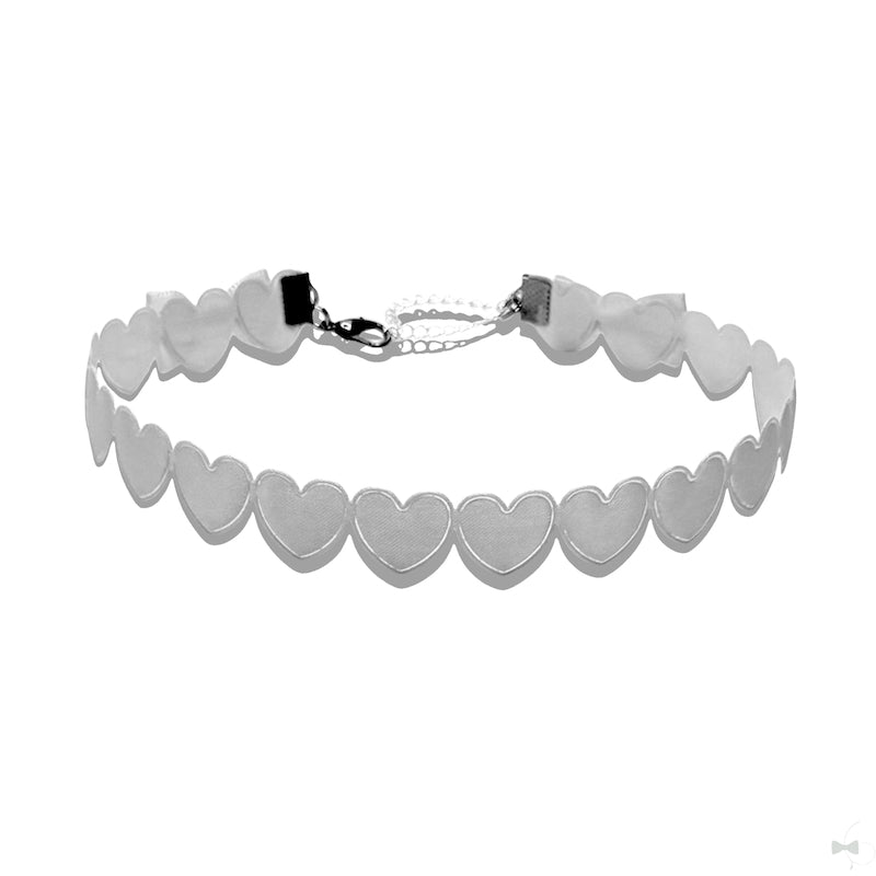 sweetheart white choker with white bows