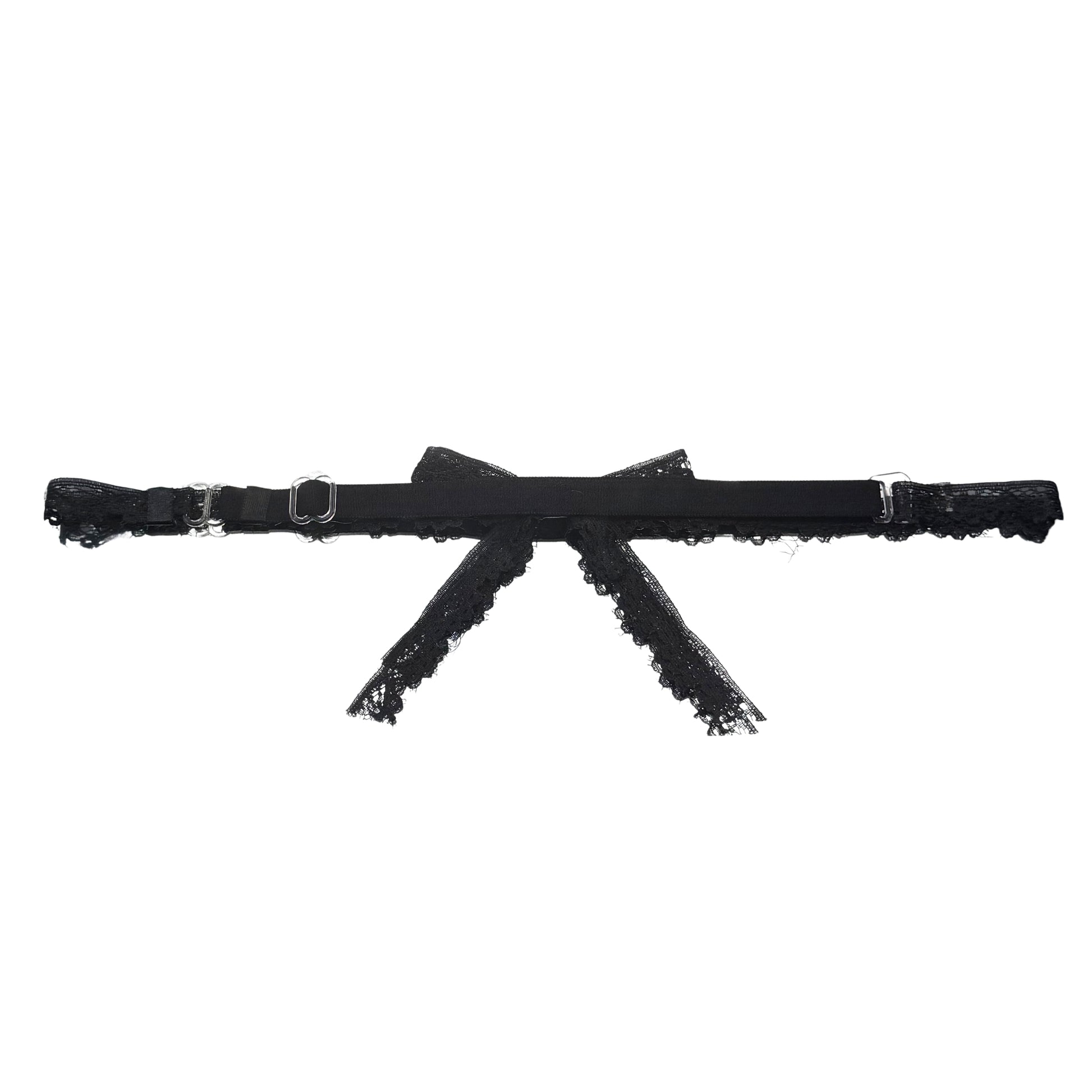 Black Tease Lace Bow Belt 
