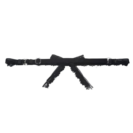 Black Tease Lace Bow Belt 