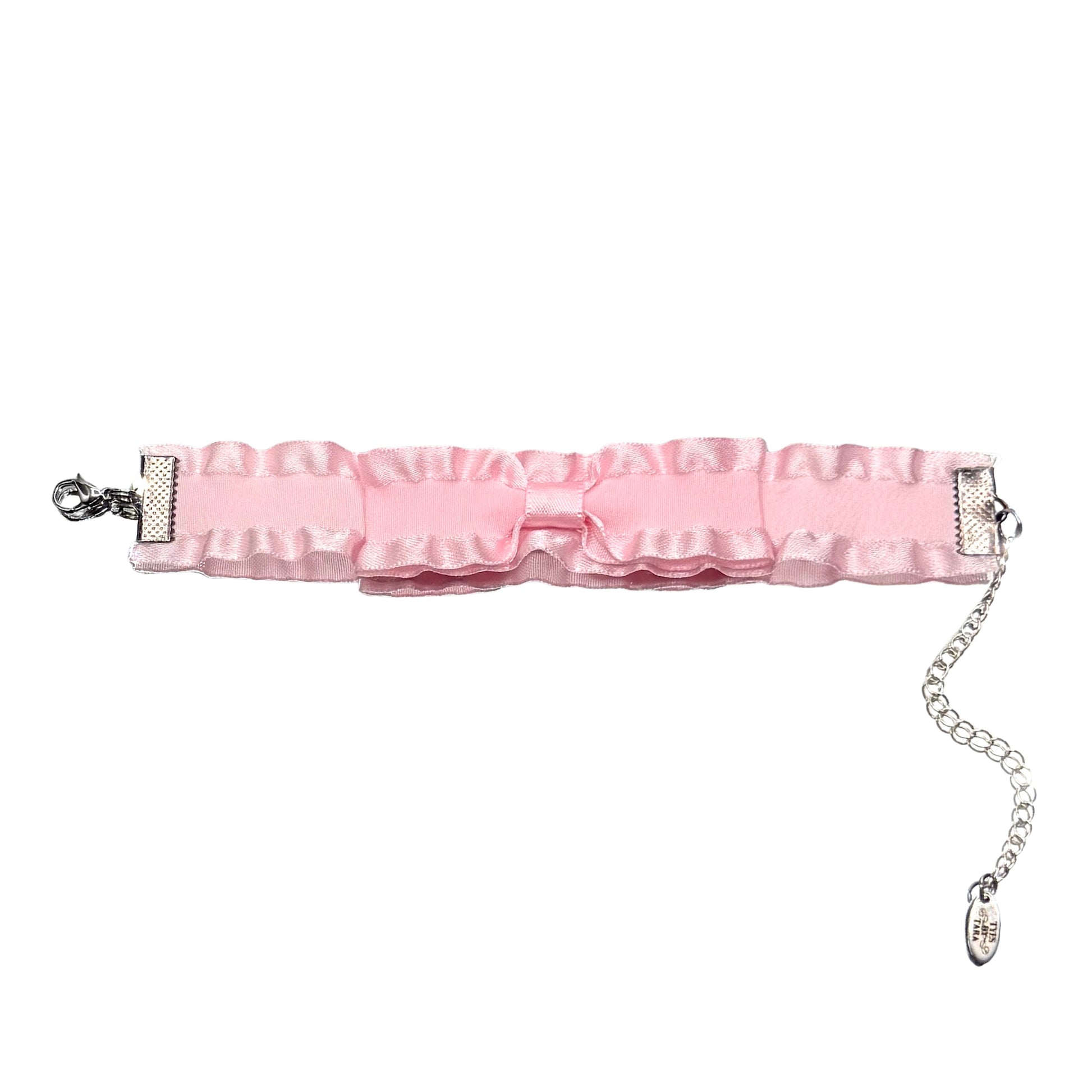 maiden pink ruffled bracelet on white background