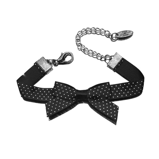 pinup black bow bracelet on white background
