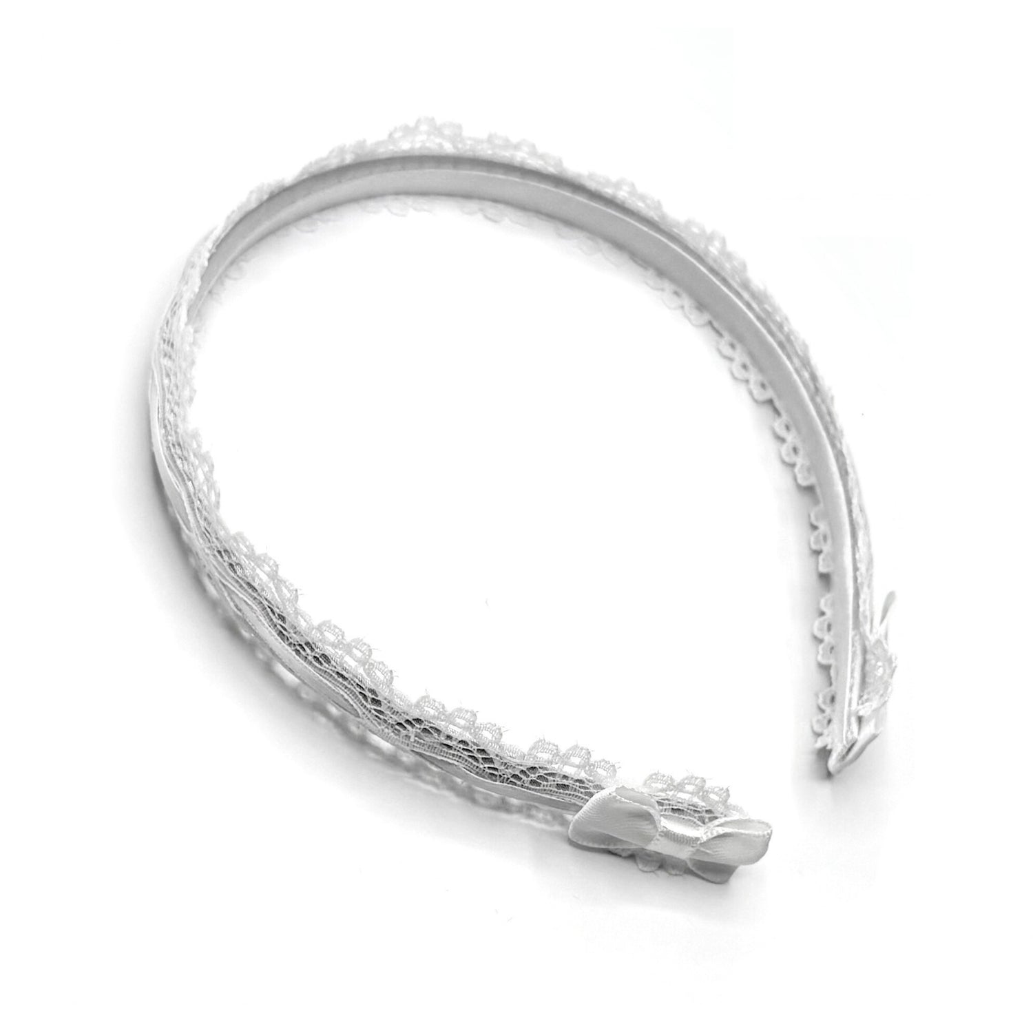 Chantilly White Lace Bow Headband 