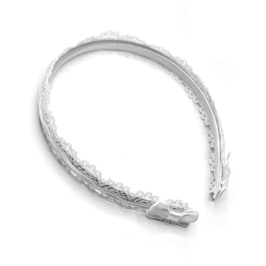 Chantilly White Lace Bow Headband 