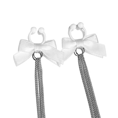 Vice White Bow Nipple Clamps on White Background