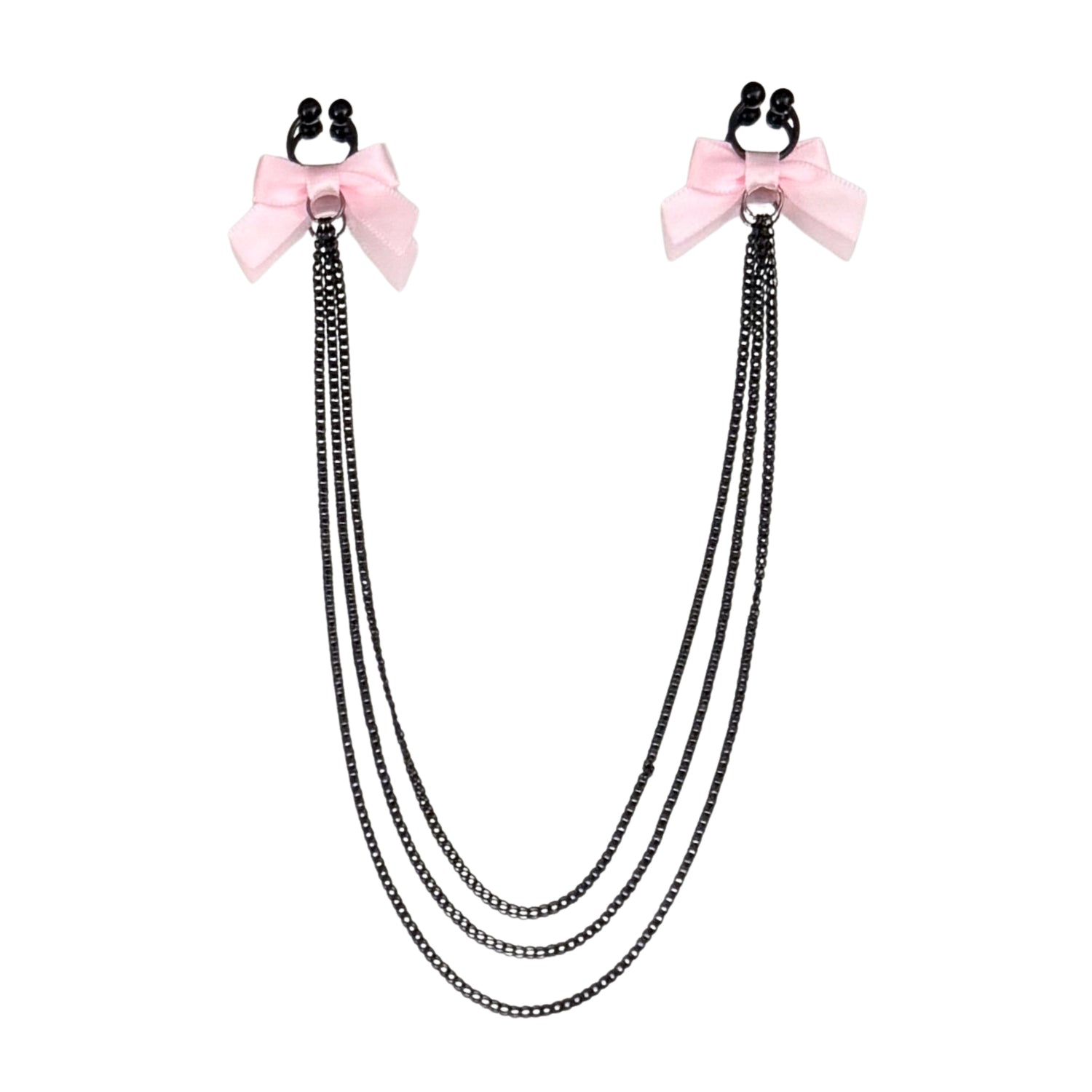 Vice pink bow nipple jewelry clamps on white background