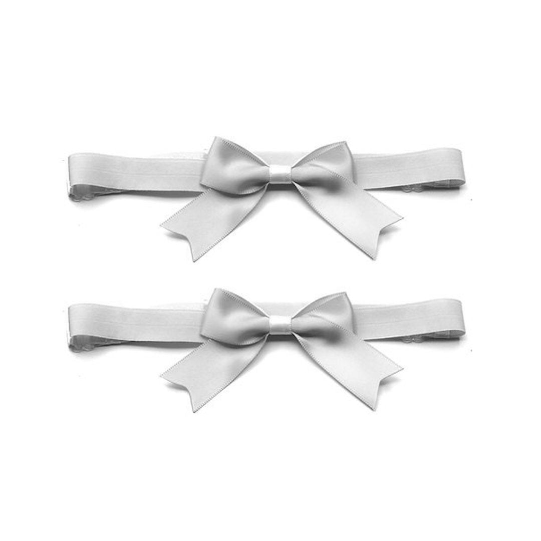 white bow leg garters 