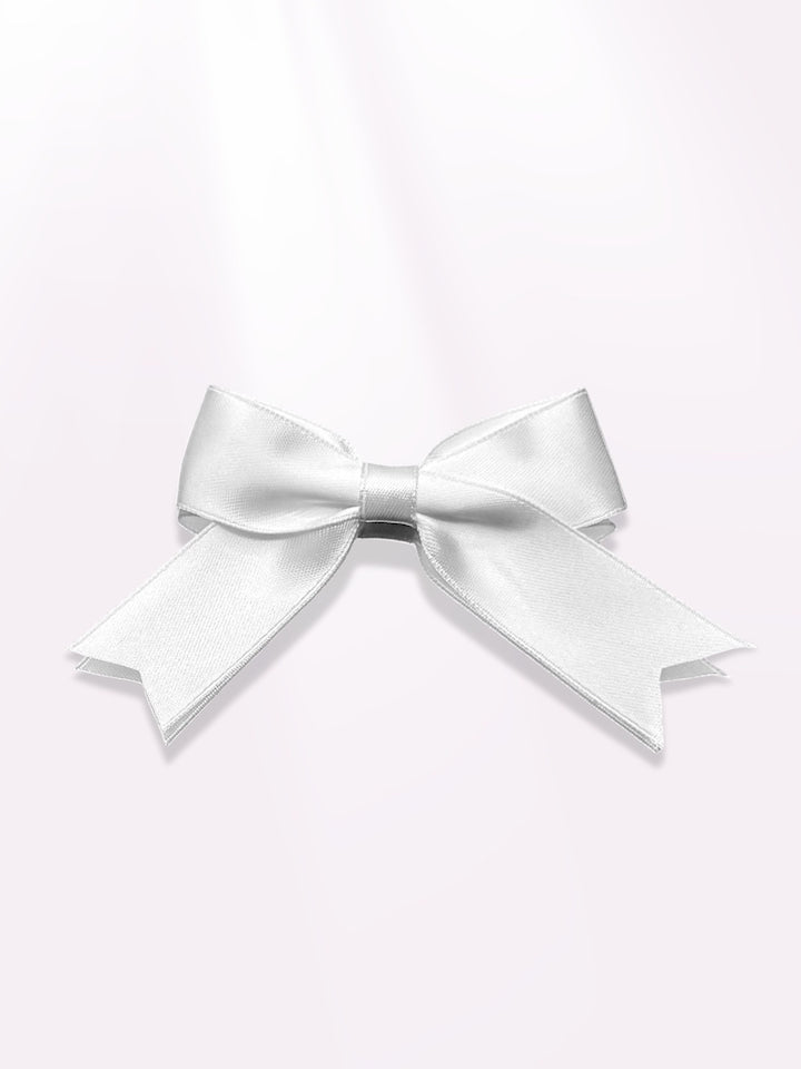 White Hair Bow Barrette