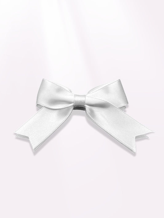 White Hair Bow Barrette
