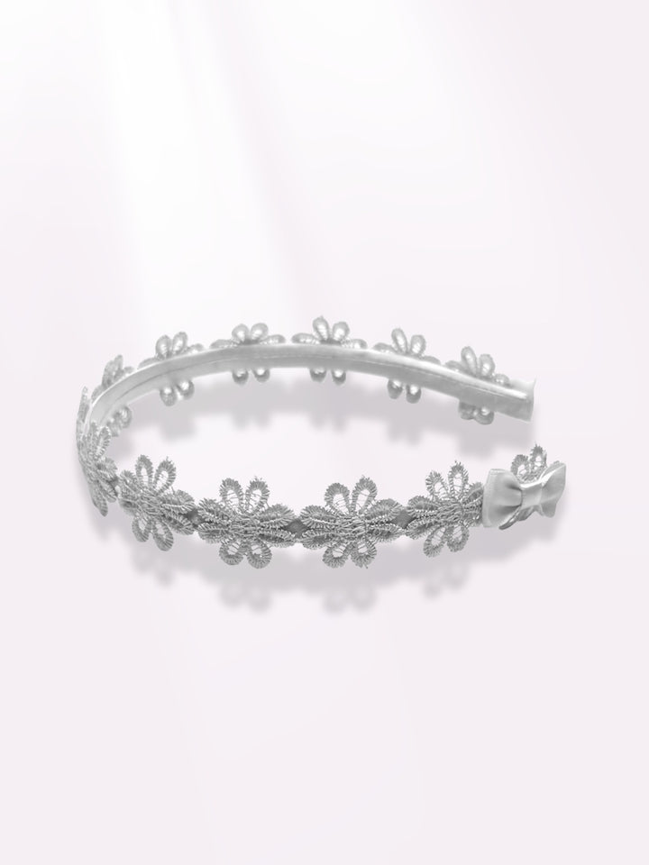 White Flower Bow Headband 