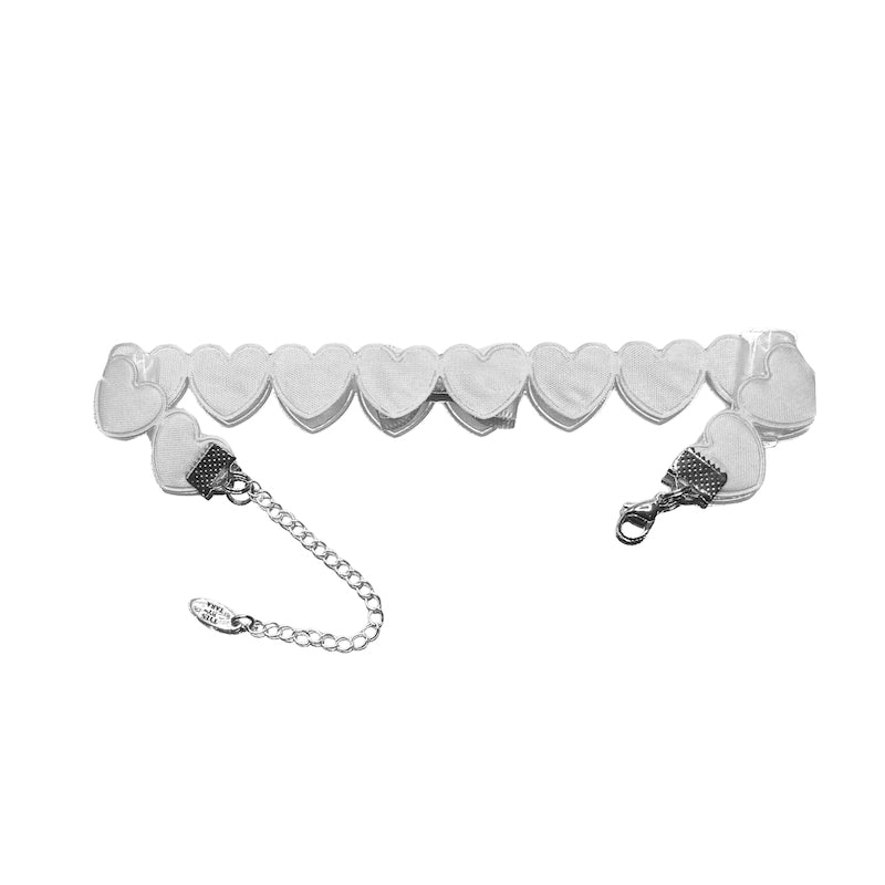 White Heart Bow Anklet back view