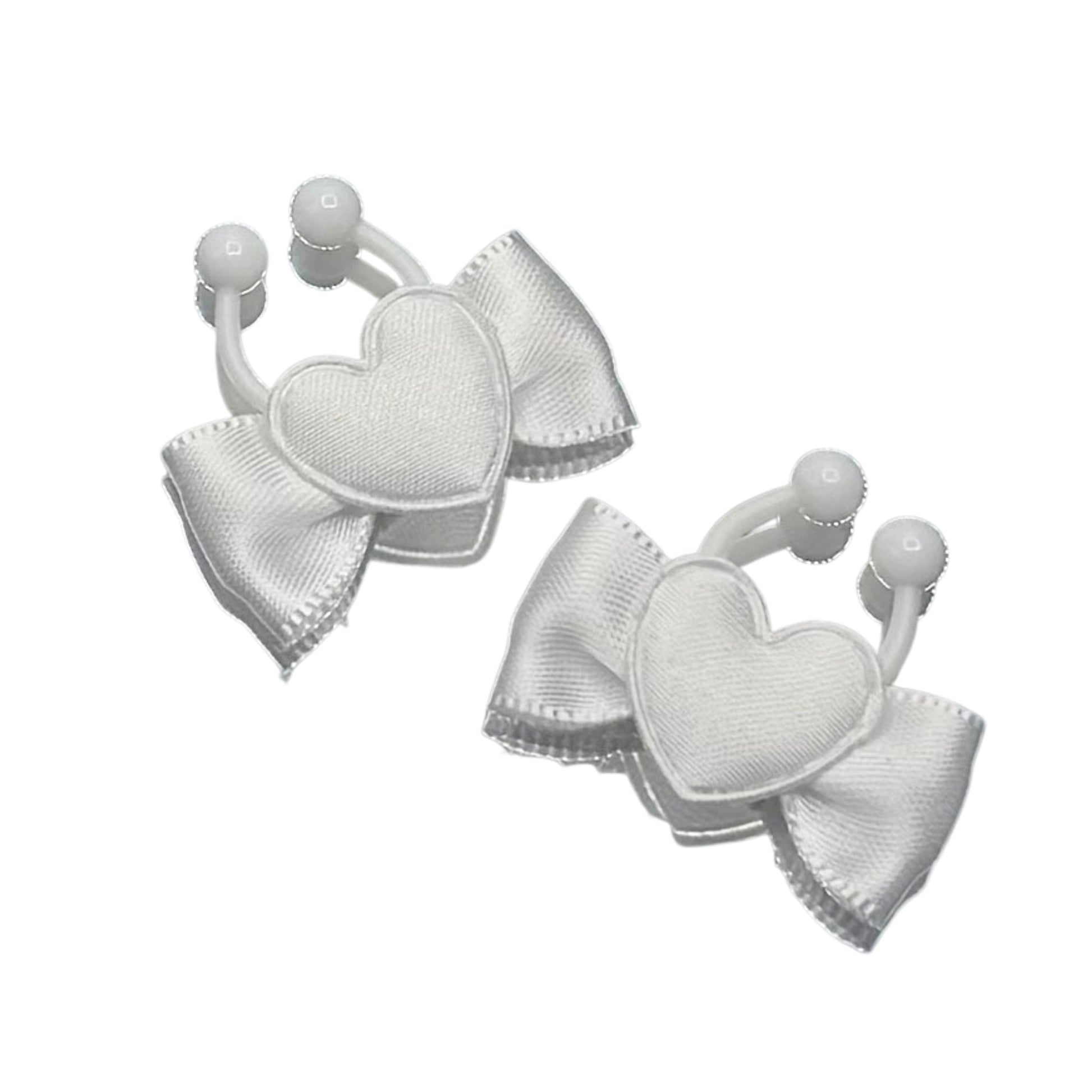 sweetheart white heart bow nipple clamps
