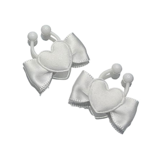 sweetheart white heart bow nipple clamps