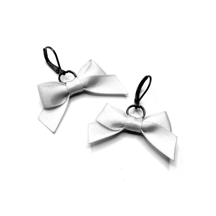 White Honey Bow Earrings