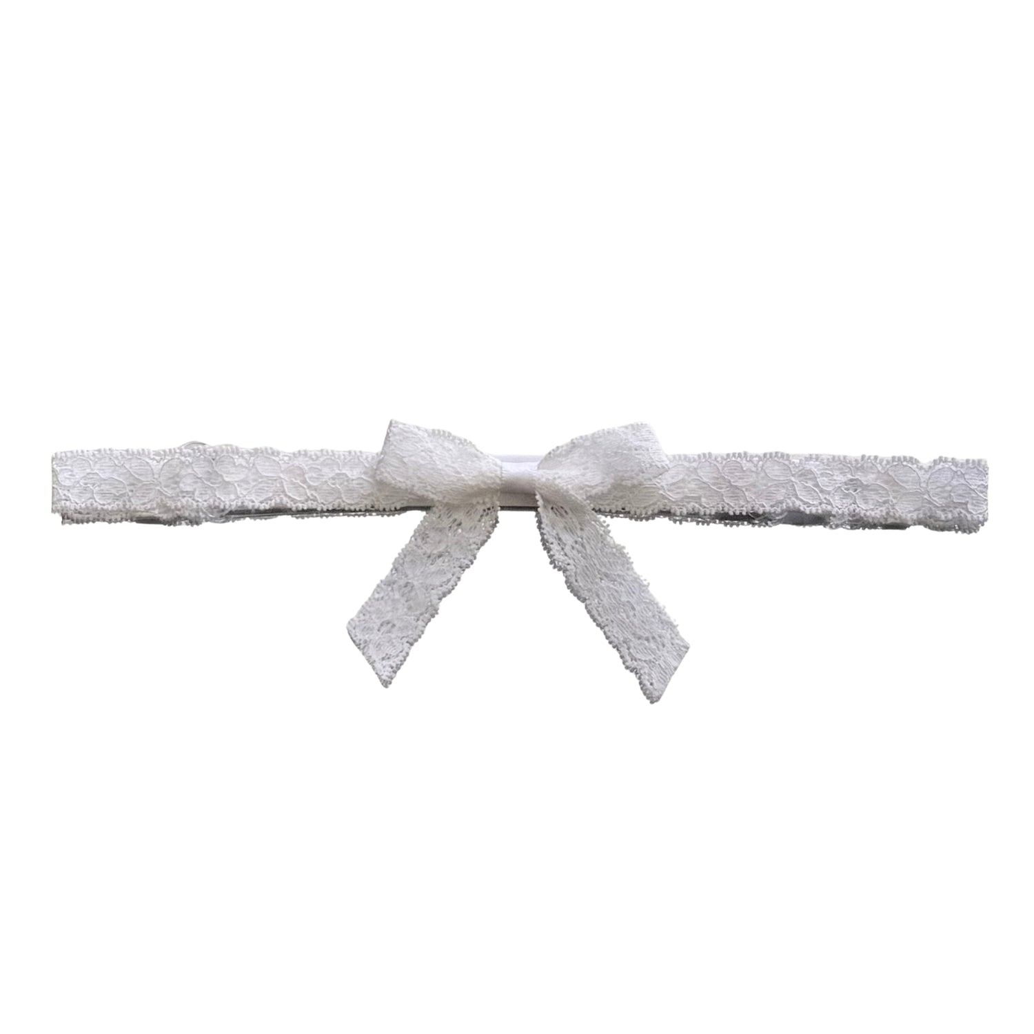 Bougee White Lace Bow Belt on White Background