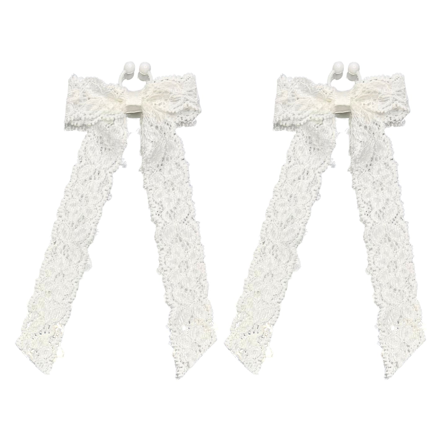 white lace bow nipple clamps on white background
