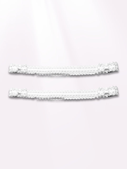 white leg garters lingerie elastic bows