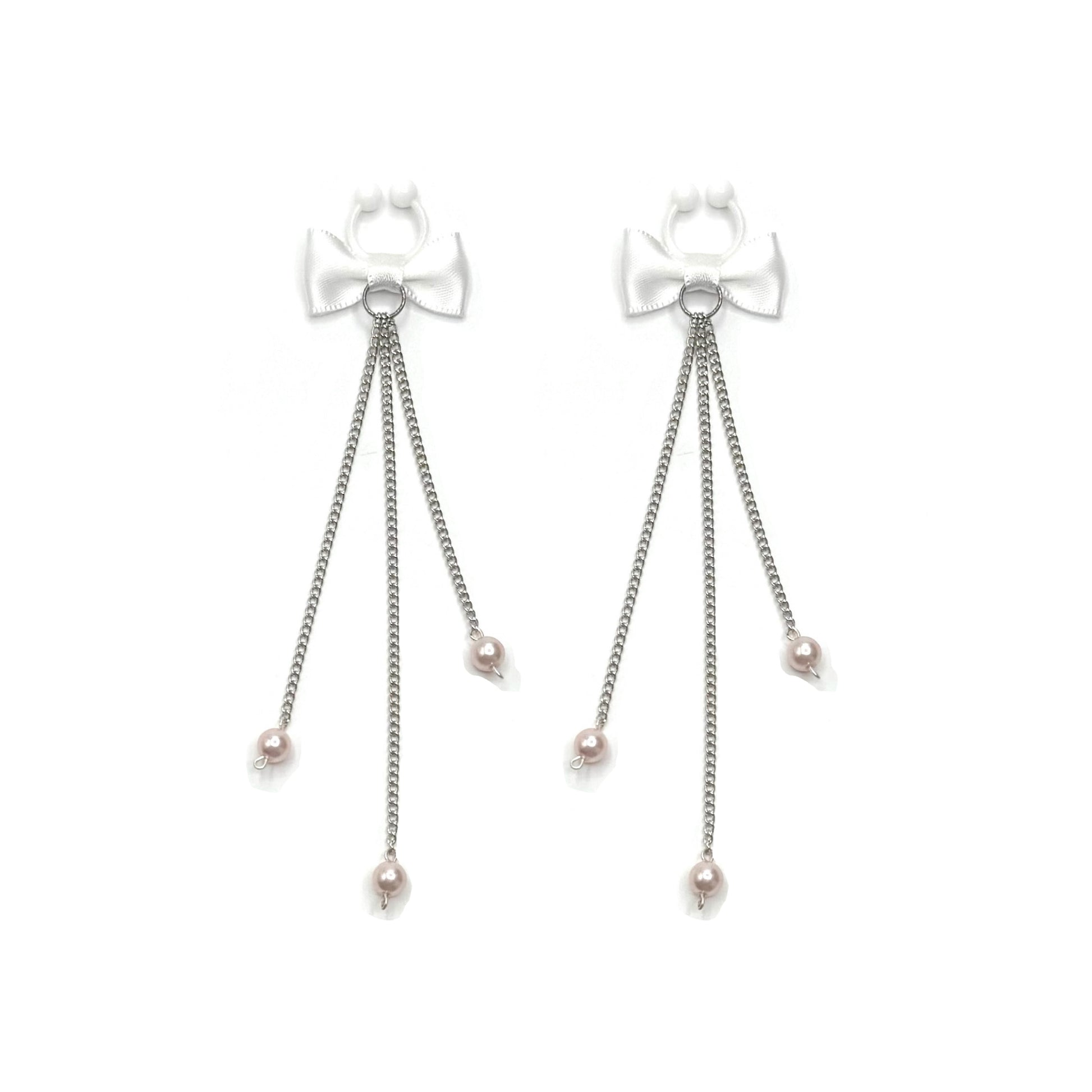 white pearl nipple ties